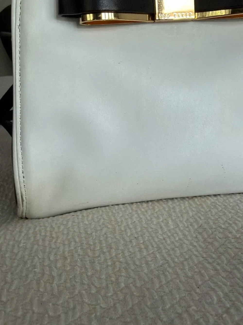 Ted Baker Black & White Leather Bow Handbag / Crossbody Bag